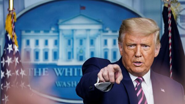 U.S. President Donald Trump takes questions during a news conference in the Brady Press Briefing Room at the White House in Washington, U.S., September 18, 2020. - Sputnik International