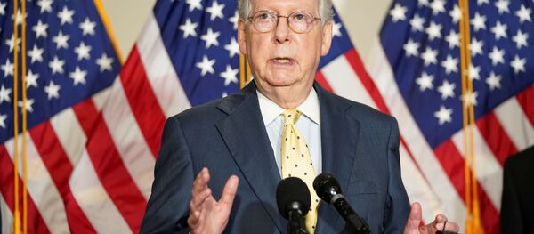 Senate Majority Leader Mitch McConnell speaks to reporters after the Senate Republican luncheon on Capitol Hill in Washington U.S., September 9 2020. - Sputnik International