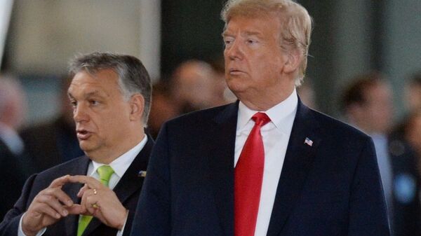 Prime Minister of Hungary Viktor Orban and US President Donald Trump (File) - Sputnik International