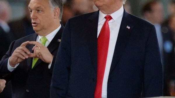 Prime Minister of Hungary Viktor Orban and US President Donald Trump (File) - Sputnik International