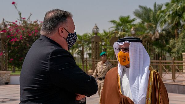 U.S. Secretary of State Mike Pompeo meets with Bahrain Crown Prince Salman bin Hamad Al Khalifa during his visit to Manama, Bahrain, August 26, 2020 - Sputnik International