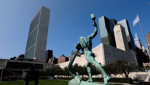 The United Nations headquarters is seen from the North sculpture garden during the 75th annual U.N. General Assembly high-level debate, which is being held mostly virtually due to the coronavirus disease (COVID-19) pandemic in New York, U.S., September 21, 2020.  - Sputnik International