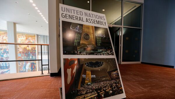 The General Assembly Hall at United Nations headquarters - Sputnik International