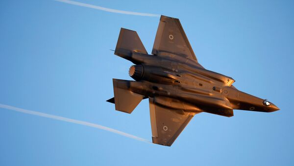  Israeli Air Force F-35 flies during an aerial demonstration at a graduation ceremony for Israeli air force pilots at the Hatzerim air base in southern Israel June 27, 2019 - Sputnik International