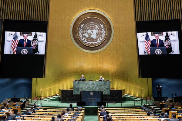 Beijing Expresses Protest as Trump Accuses China Again of COVID-19 Spread in UNGA Address - Sputnik International