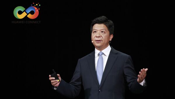 Huawei rotating chairman Guo Ping speaks at the Huawei Connect event in Shanghai on 23 September 2020 - Sputnik International