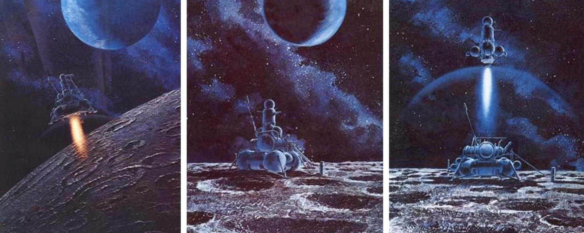 Luna 16. Illustration by Soviet cosmonaut Alexei Leonov and Andrei Sokolov. - Sputnik International, 1920, 15.10.2021