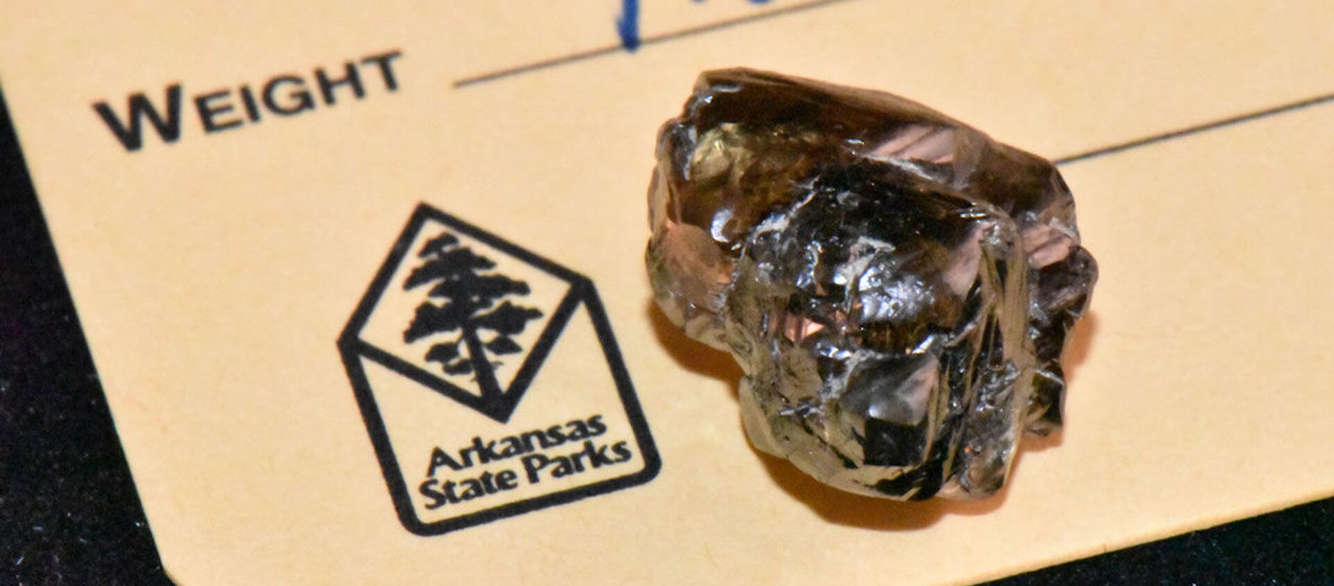 Image provided by the Arkansas State Parks offers closeup view of the Kinard Friendship Diamond, along with an official state park tag indicating its official weight and documentation by park officials. - Sputnik International, 1920, 24.09.2020