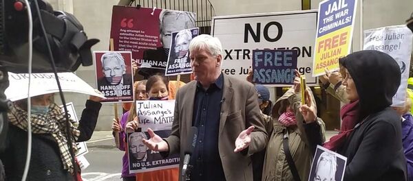 Kristinn Hrafnsson outside of Old Bailey Kristinn Hrafnsson outside of Old Bailey - Sputnik International