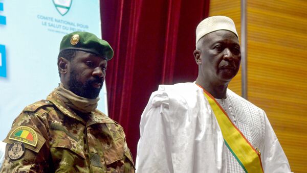 The new interim president of Mali Bah Ndaw attends the Inauguration ceremony with the Malian new vice president Colonel Assimi Goita in Bamako, Mali September 25, 2020. - Sputnik International