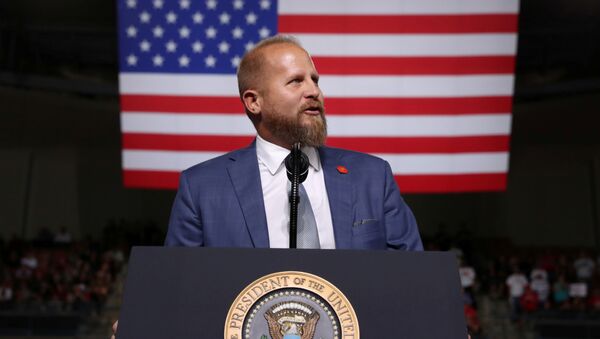 Trump 2020 campaign manager Brad Parscale addresses the crowd before U.S. President Donald Trump rallies with supporters in Manchester, New Hampshire, U.S. August 15, 2019 - Sputnik International