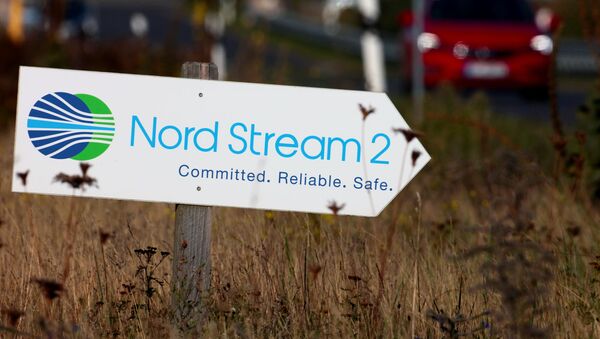  A road sign directs traffic towards the Nord Stream 2 gas line landfall facility entrance in Lubmin, Germany, September 10, 2020 - Sputnik International