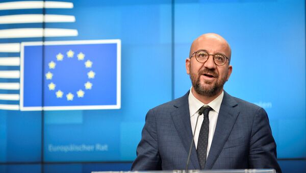 European Council President Charles Michel holds a news conference during the second face-to-face EU summit since the coronavirus disease (COVID-19) outbreak, in Brussels,Belgium October 2, 2020. - Sputnik International