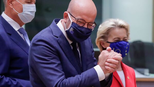 European Council President Charles Michel reacts at the start of the second face-to-face European Union summit since the coronavirus disease (COVID-19) outbreak, in Brussels, Belgium October 1, 2020. - Sputnik International
