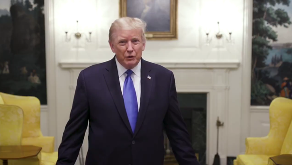 US President Donald Trump thanks wellwishers in a short video posted to Twitter prior to his departing the White House for Walter Reed National Military Medical Center on Friday, October 2, 2020. The president and first lady were diagnosed with COVID-19 earlier in the day. - Sputnik International