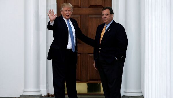 U.S. President-elect Donald Trump stands with New Jersey Governor Chris Christie before their meeting at Trump National Golf Club in Bedminster, New Jersey, U.S., November 20, 2016. - Sputnik International