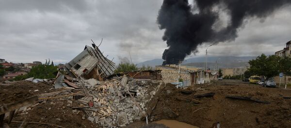 Aftermath of recent shelling during a military conflict over the breakaway region of Nagorno-Karabakh in Stepanakert October 4, 2020. Aftermath of recent shelling during a military conflict over the breakaway region of Nagorno-Karabakh in Stepanakert October 4, 2020. - Sputnik International