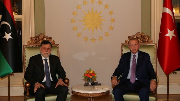 Turkish President Tayyip Erdogan meets with Libya's internationally recognized Prime Minister Fayez al-Sarraj in Istanbul, Turkey, October 4, 2020. Turkish President Tayyip Erdogan meets with Libya's internationally recognized Prime Minister Fayez al-Sarraj in Istanbul, Turkey, October 4, 2020. - Sputnik International