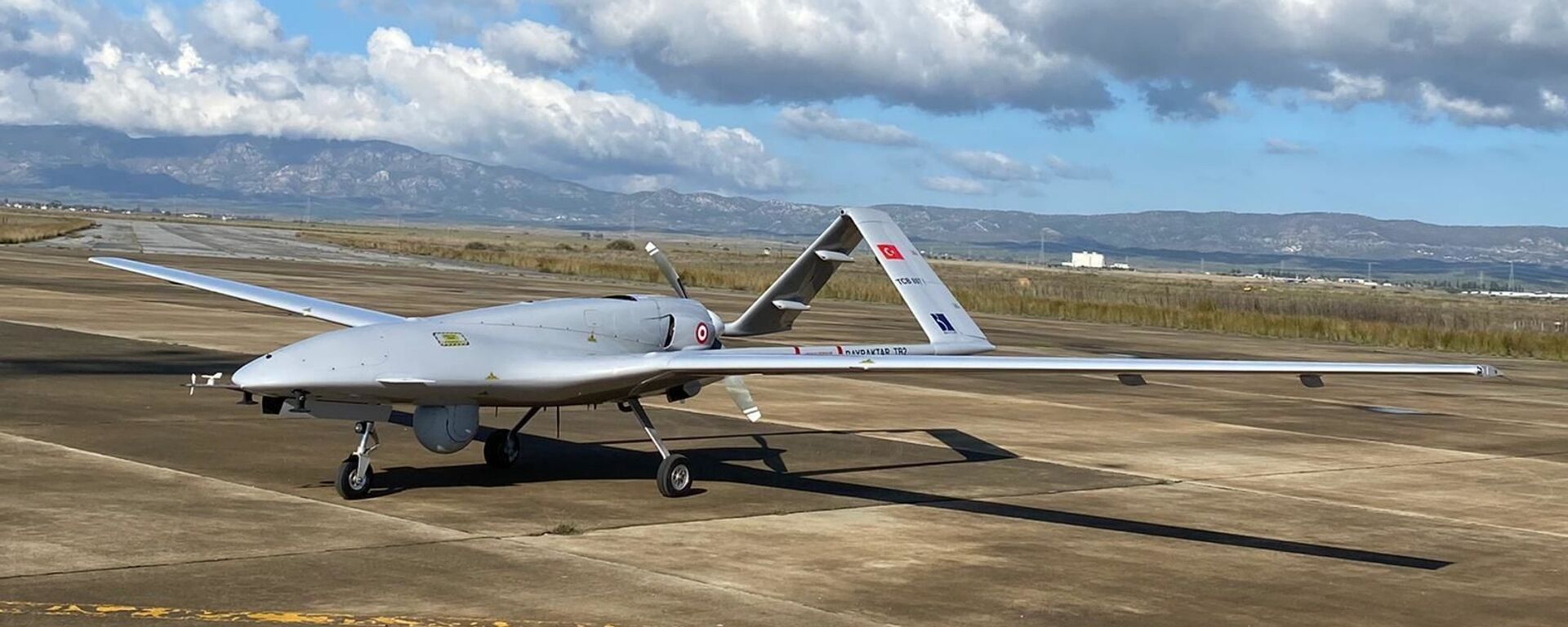 A Turkish-made Bayraktar TB2 drone is seen shortly after its landing at an airport in Gecitkala, known as Lefkoniko in Greek, in Cyprus, Monday, Dec. 16, 2019 - Sputnik International, 1920, 17.10.2020