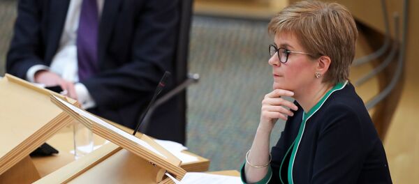 Scotland's First Minister Nicola Sturgeon attends First Minister's Questions in the Scottish Parliament in Edinburgh, Scotland, Britain, September 17, 2020. - Sputnik International