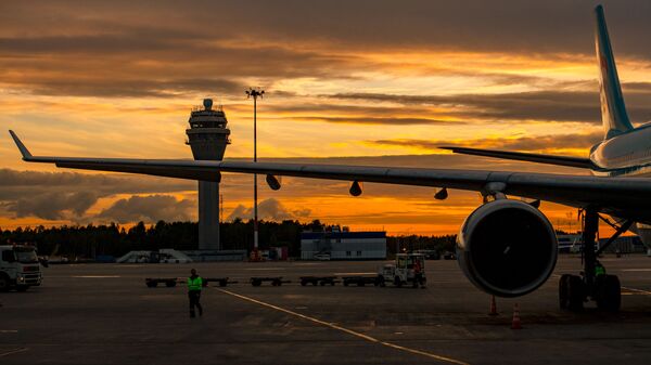 A view of the plane at sunset at the Pulkovo airport in St. Petersburg, Russia, June 9, 2018 - Sputnik International