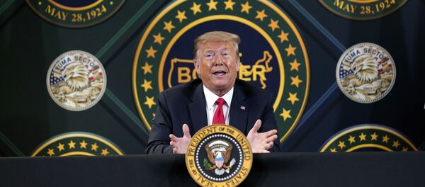 In this June 23, 2020, file photo President Donald Trump participates in a border security briefing at United States Border Patrol Yuma Station in Yuma, Ariz. President Donald Trump is promising new executive action on immigration as he returns to the defining issue of his administration. In this June 23, 2020, file photo President Donald Trump participates in a border security briefing at United States Border Patrol Yuma Station in Yuma, Ariz. President Donald Trump is promising new executive action on immigration as he returns to the defining issue of his administration. - Sputnik International