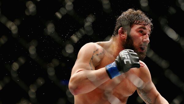 NEWARK, NJ - JANUARY 30: Jimmie Rivera of the United States fights against Iuri Alcantara of Brazil (not pictured) in their bantamweight bout during the UFC Fight Night event at the Prudential Center on January 30, 2016 in Newark, New Jersey - Sputnik International