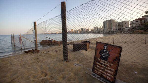A view of deserted buildings of the tourist area of Varosha, in the fenced off area of Famagusta, in the Turkish-occupied north of the divided eastern Mediterranean island of Cyprus, on October 6, 2020 - Sputnik International