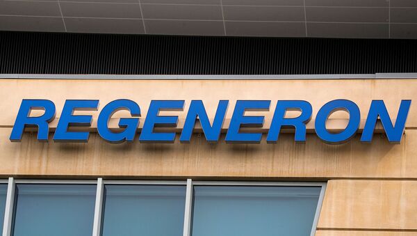 The Regeneron Pharmaceuticals company logo is seen on a building at the company's Westchester campus in Tarrytown, New York, U.S. September 17, 2020. - Sputnik International