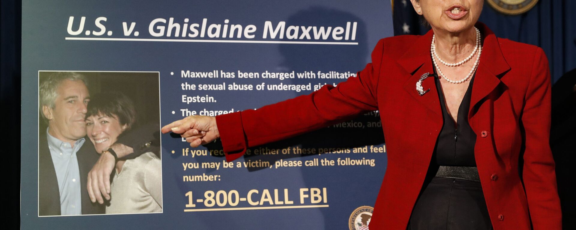  In this July 2, 2020 file photo, Audrey Strauss, Acting United States Attorney for the Southern District of New York, speaks during a news conference in New York, to announce charges against Ghislaine Maxwell for her alleged role in the sexual exploitation and abuse of multiple minor girls by Jeffrey Epstein - Sputnik International, 1920, 24.04.2021