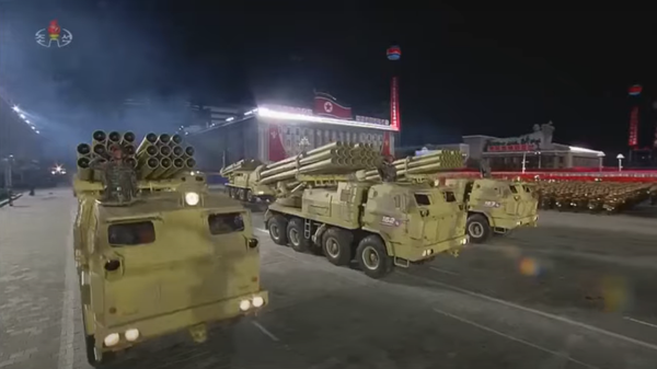 North Korean MLRS system at parade dedicated to the 75th anniversary of the founding of the Korean Workers' Party. - Sputnik International