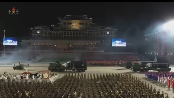 North Korea marks the Korean Workers' Party turning 75 with a massive parade by night in Pyongyang. - Sputnik International