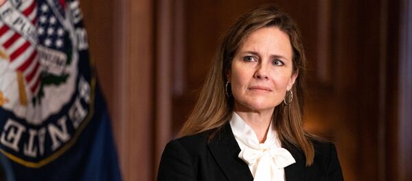 Judge Amy Coney Barrett, President Donald Trump's nominee for the US Supreme Court, meets Jerry Moran, a Republican senator from Kansas on Capitol Hill in Washington, DC on 1 October 2020. Judge Amy Coney Barrett, President Donald Trump's nominee for the US Supreme Court, meets Jerry Moran, a Republican senator from Kansas on Capitol Hill in Washington, DC on 1 October 2020. - Sputnik International