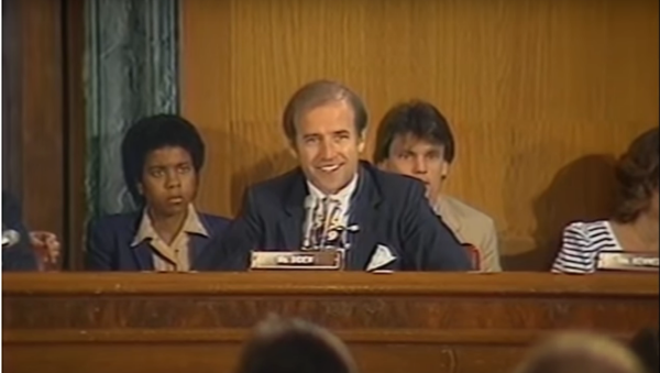 Delaware Senator Joe Biden making an impassioned plea against packing the Supreme Court, summer 1983. - Sputnik International