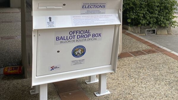 This undated photo provided by Santa Barbara County shows a ballot drop box that will be used in this year's election - Sputnik International