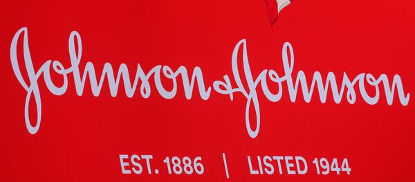 The company logo for Johnson & Johnson is displayed to celebrate the 75th anniversary of the company's listing at the New York Stock Exchange (NYSE) in New York, U.S., September 17, 2019. - Sputnik International