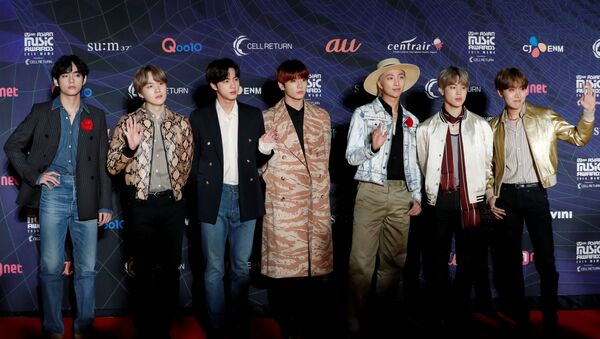 Members of South Korean boy band BTS pose in Nagoya, Japan, 4 December 2019. - Sputnik International
