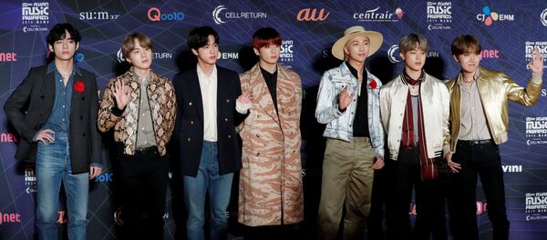 Members of South Korean boy band BTS pose in Nagoya, Japan, December 4, 2019 Members of South Korean boy band BTS pose in Nagoya, Japan, December 4, 2019 - Sputnik International