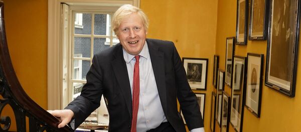 A handout image released by 10 Downing Street, shows Britain's Prime Minister Boris Johnson as he arrives back from hospital after the birth of his baby son with his partner Carrie Symonds, inside No 10 Downing Street in central London on April 29, 2020 A handout image released by 10 Downing Street, shows Britain's Prime Minister Boris Johnson as he arrives back from hospital after the birth of his baby son with his partner Carrie Symonds, inside No 10 Downing Street in central London on April 29, 2020 - Sputnik International