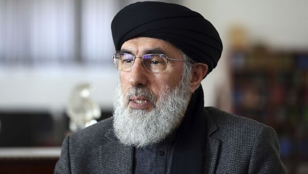 In this Tuesday, Feb. 25, 2020 photo, Afghan warlord Gulbuddin Hekmatyar, speaks during an interview to the Associated Press in his home in Kabul, Afghanistan - Sputnik International