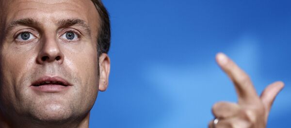 France's President Emmanuel Macron speaks during the closing of the EU summit news conference at the European Council building in Brussels, Belgium, 16 October 2020. France's President Emmanuel Macron speaks during the closing of the EU summit news conference at the European Council building in Brussels, Belgium, 16 October 2020. - Sputnik International