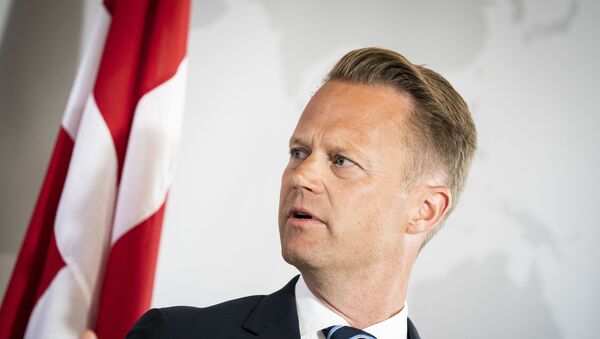 Danish Foreign Minister Jeppe Kofod addresses a press conference in Eigtved's Warehouse in Copenhagen, on July 21, 2020, on the eve of US Secretary of State Mike Pompeo's visit to Copenhagen.  - Sputnik International