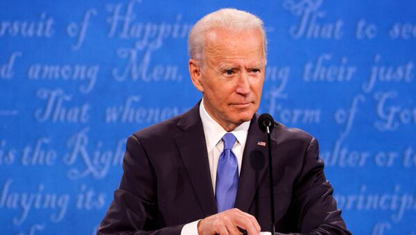 Democratic presidential nominee Joe Biden participates in the final 2020 US presidential campaign debate with US President Donald Trump, in the Curb Event Center at Belmont University in Nashville, Tennessee, 22 October 2020.  - Sputnik International