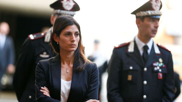 Mayor of Rome Virginia Raggi arrives to pay tribute to a slain police officer killed in Rome, Italy, 28 July 2019. - Sputnik International