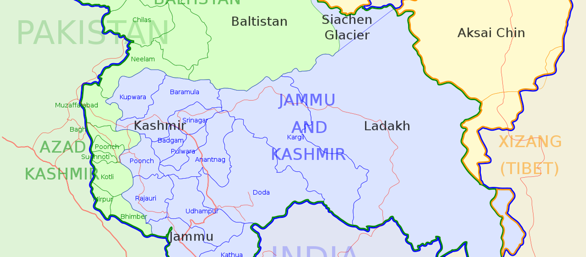 Locator map for the state of w:Jammu and Kashmir - Sputnik International, 1920, 11.02.2021