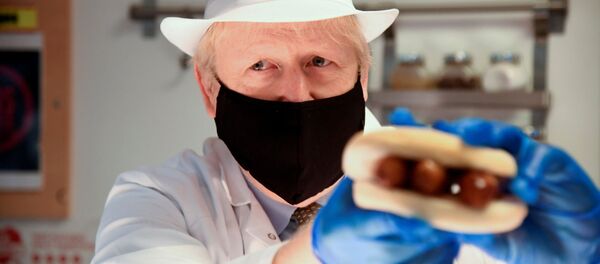 Премьер-министр Великобритании Борис Джонсон в Королевской больнице Беркшир - Sputnik International