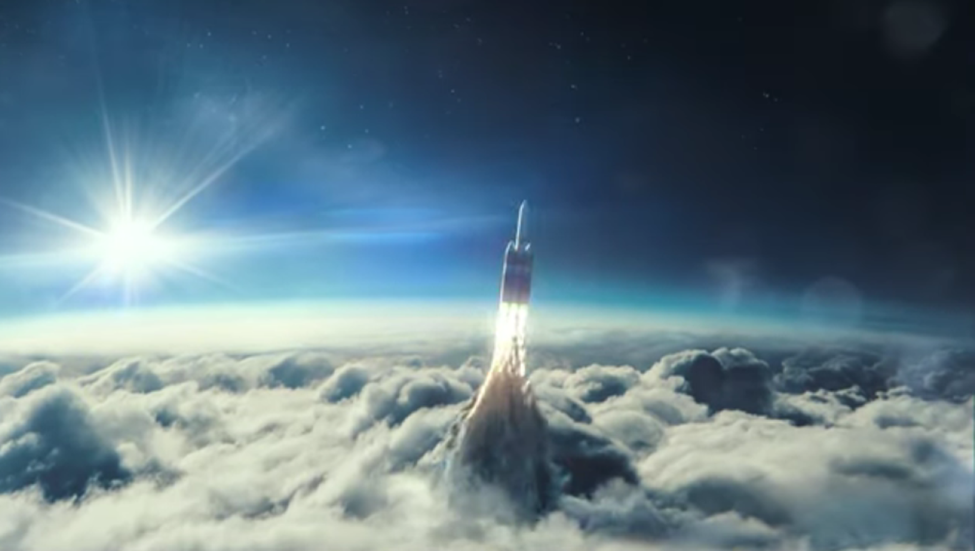 In a still from a US Space Force recruitment video, a rocket resembling the Delta IV Heavy rocket designed by United Launch Alliance blasts through the clouds - Sputnik International, 1920, 29.08.2021