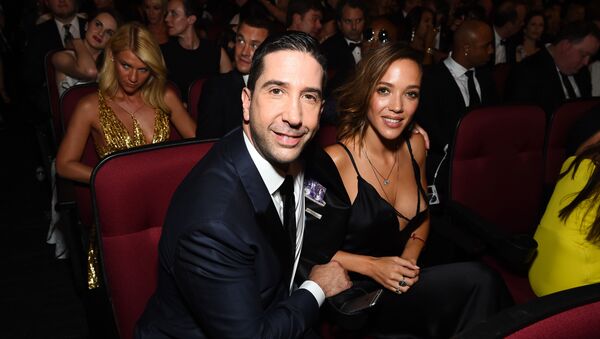EXCLUSIVE - David Schwimmer, left, and Zoe Buckman appear in the audience at the 68th Primetime Emmy Awards on Sunday, Sept. 18, 2016, at the Microsoft Theater in Los Angeles - Sputnik International