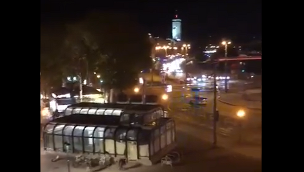 Screenshot from the video showing the alleged scene of gunfire attack near the synagogue in Vienna, Austria - Sputnik International