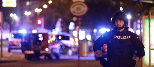Police blocks a street near Schwedenplatz square after exchanges of gunfire in Vienna, Austria November 2, 2020 Police blocks a street near Schwedenplatz square after exchanges of gunfire in Vienna, Austria November 2, 2020 - Sputnik International